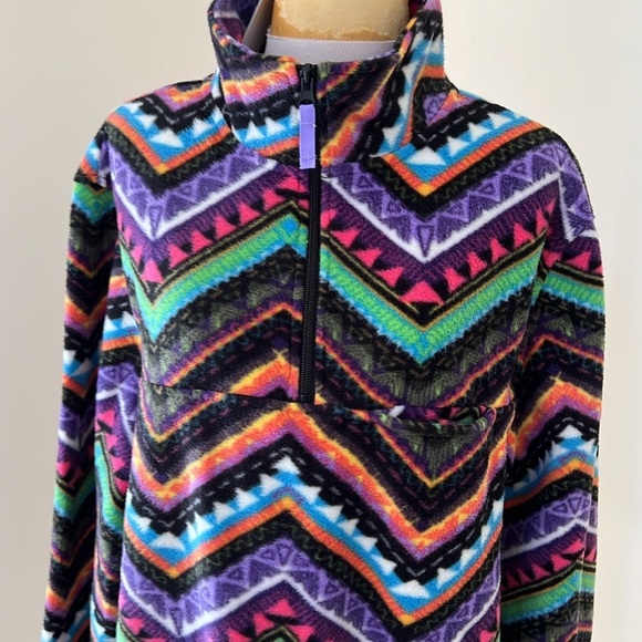 New! Wesc unisex zigzag print fleece jacket. Mens large and women’s X large. - Picture 2 of 8